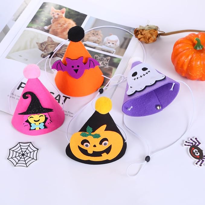 10 Pcs Halloween Dogs Hats Cute Ghost Halloween Cats Party Pet Pumpkin Set - Image 3