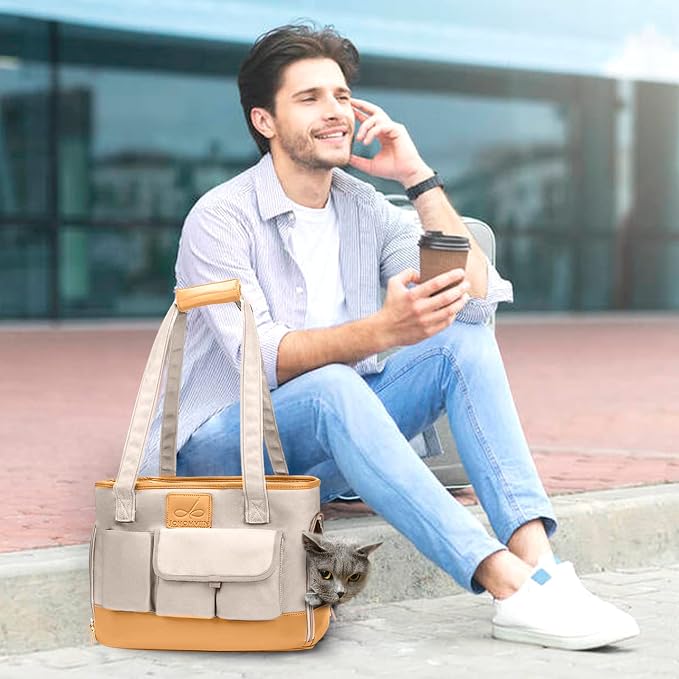 Dog Carrier, Cat Carrier, Pet Carrier, Foldable Waterproof Premium PU Leather - Image 7