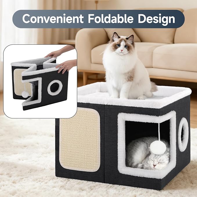 Shikha Cat Beds for Indoor Cats, Large Cat Cave - Image 5