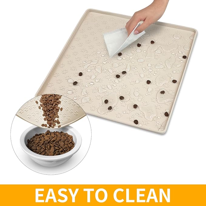 Ptlom Pet Placemat for Dog and Cat, Waterproof Non-Slip Silicone Feeding Bowl - Image 7