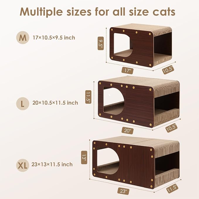 EHEYCIGA Cardboard Cat Scratcher House, 20-Inch Corrugated Cat Scratcher - Image 6