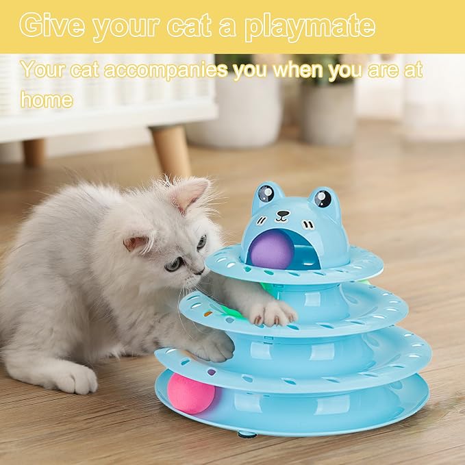 Gefryco Cat Toys 4-Tier Roller Track, Turntable Cat Tower Toy - Image 6