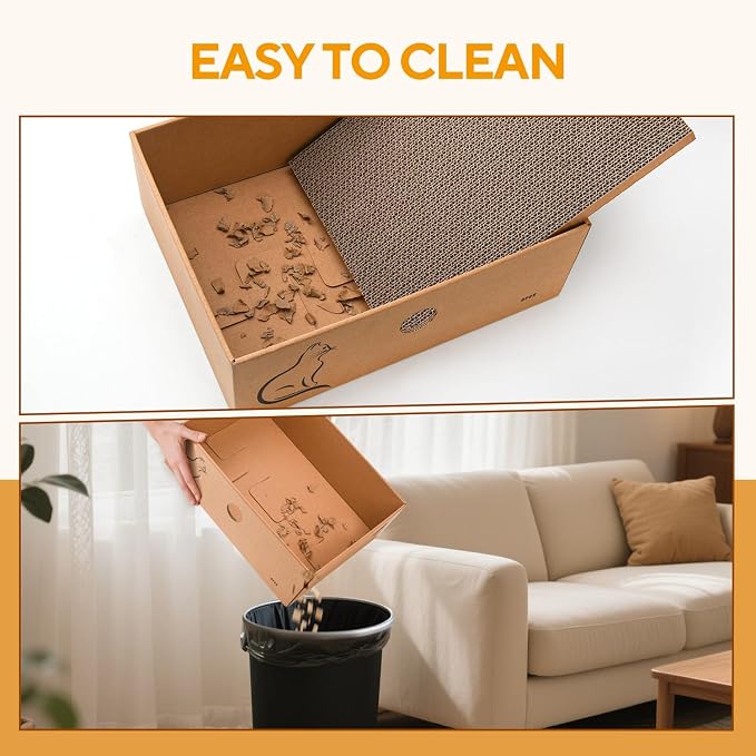 AUSCAT Cat Scratcher Box with 6PCS Cat Scratching Board, Cardboard Cat - Image 5