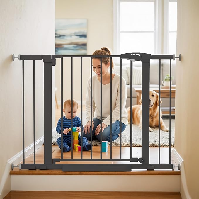 Baby Gate for Stairs, 29.7-43" Auto Close Dog Gate for Doorways & Hallways by Mumeasy-FocusonBabyPetSafetyGate
