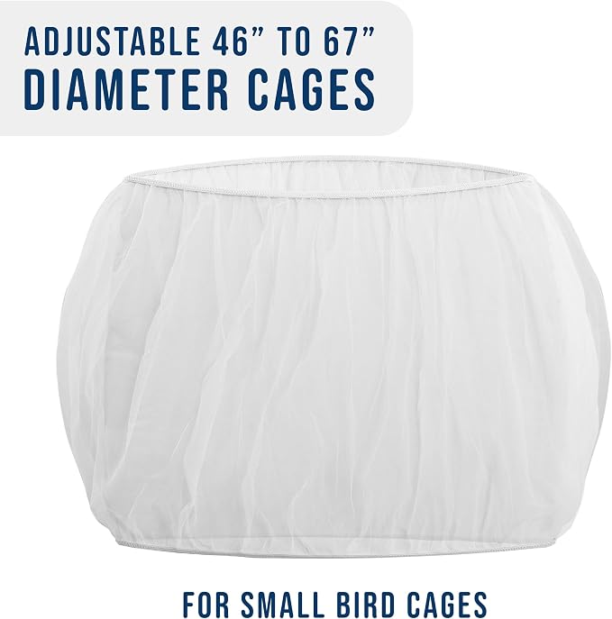 Universal Bird Cage Seed Catcher Universal Mesh Skirt Cover Stretchy Small - Image 3