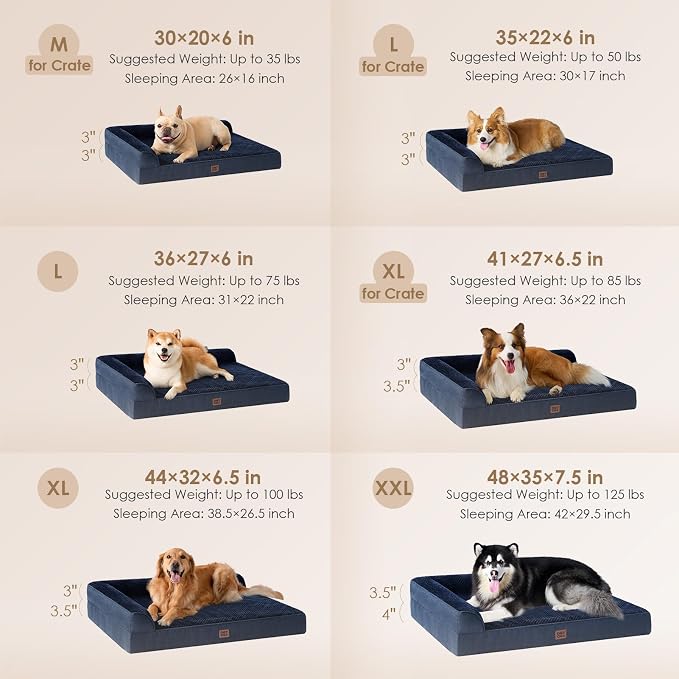 EHEYCIGA Extra Large Dog Bed Othorpedic, Memory Foam XL Dog Bed - Image 2