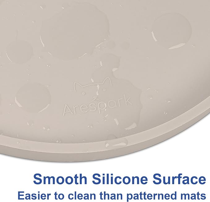 Arespark Cat Food Mat, Round Eating Plates Tray - Image 6