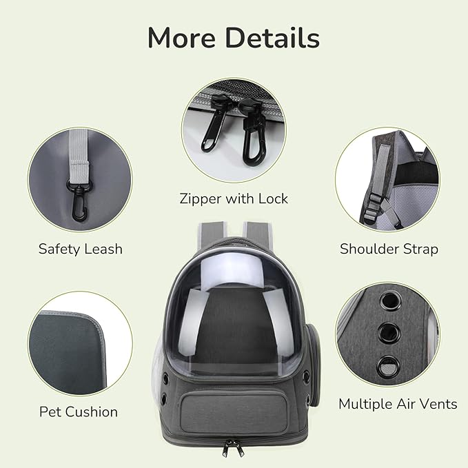 Cat Backpack Carrier for Large Cats, Expandable Cat Bubble Backpack, Dog - Image 6