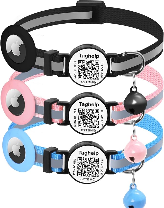 3 Pack Airtag Cat Collar Breakaway by Taghelp