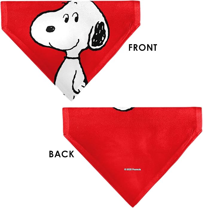 Peanuts Pet Bandana Snoopy Smiling Face Pose Red Slip On Collar Bandana Only - Image 3