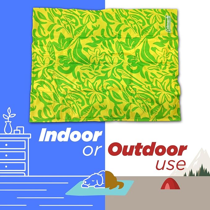 Coleman Small Green Botanical Pattern Reversible Cooling Mat – 18” x 24” - Image 6