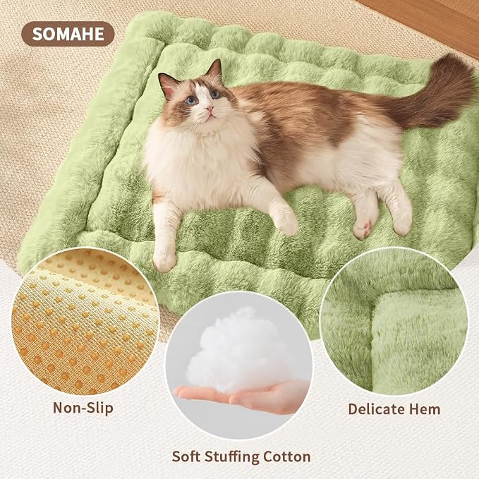 Self-Warming Cat Bed, Plush Faux Fur Pet Bed Mat - Image 5