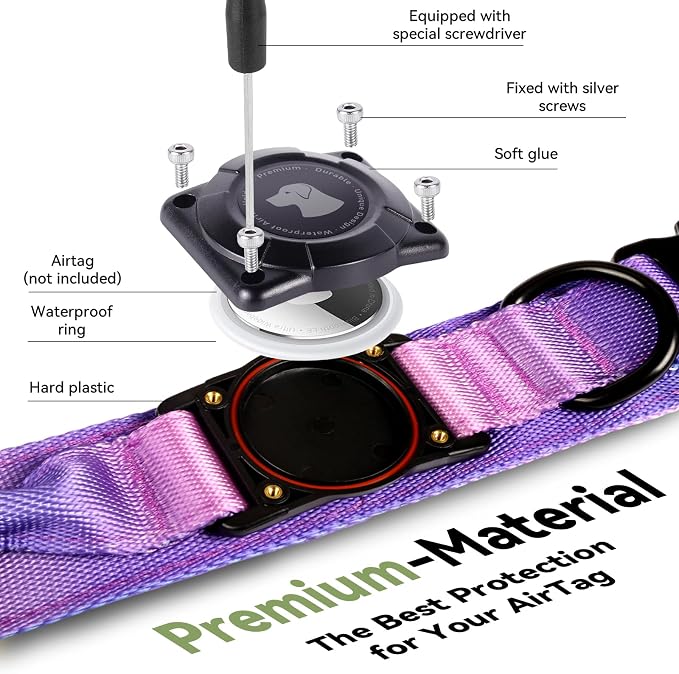 2026 Upgrade Waterproof AirTag Dog Collar, Military Tactical Dog Collar - Image 3
