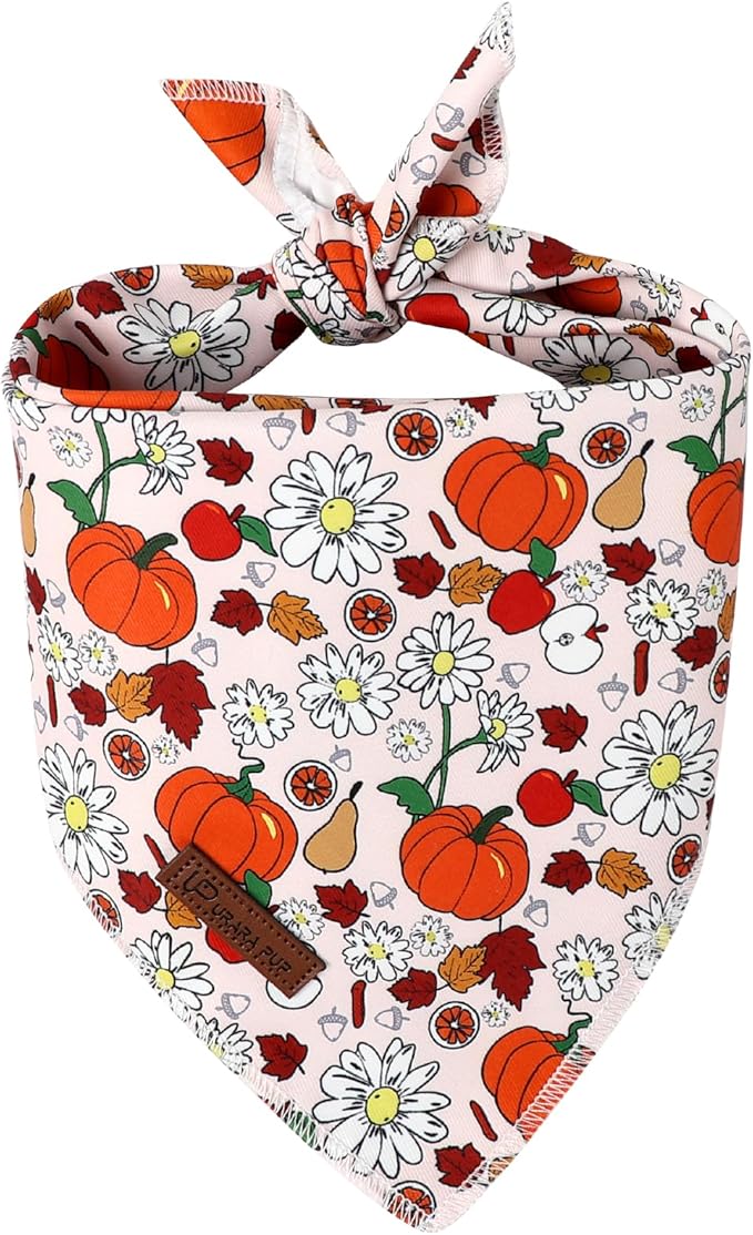 Pet Collar-Autumn Daisy Dog Collars-Pink Grid Puppy Collar-Adjustable, Sturdy & by UPURARAPUP