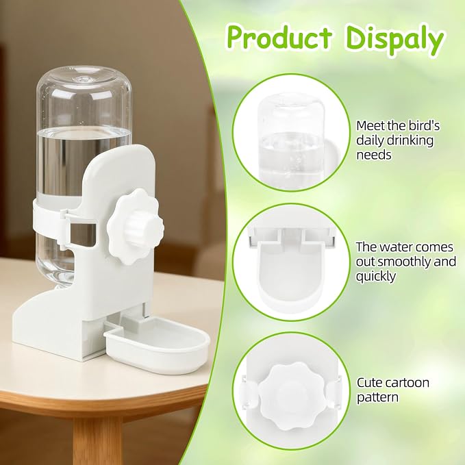 Rypet No Mess Bird Water Feeder Dispenser Set Automatic Bird Feeder Transparent - Image 3