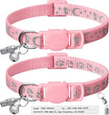 LLHK 2 Pack Breakaway Cat Collars & 2 Pcs Name Tags, Reflective Safety Kitten by LLHK