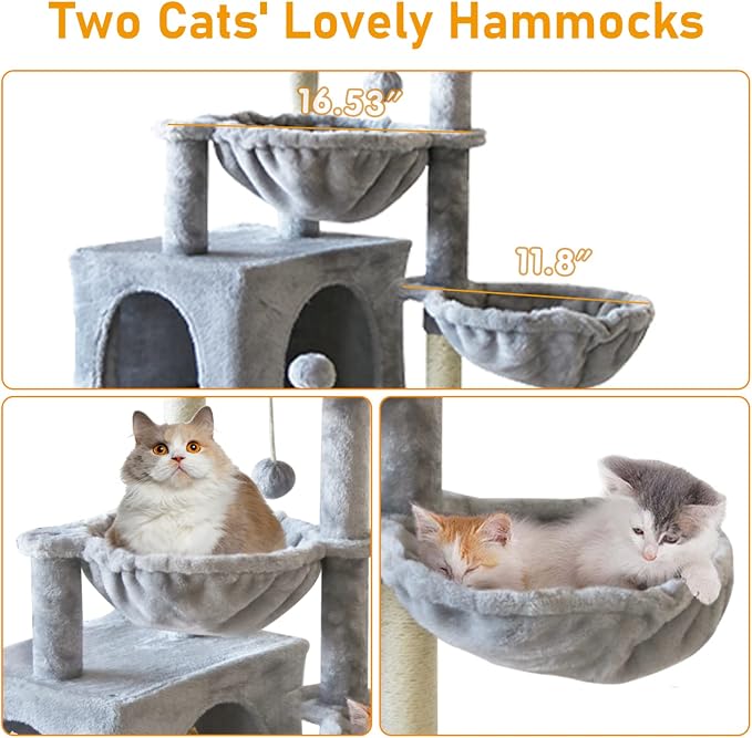 KIYUMI Cat Tree Cat Tower Condo - Image 5