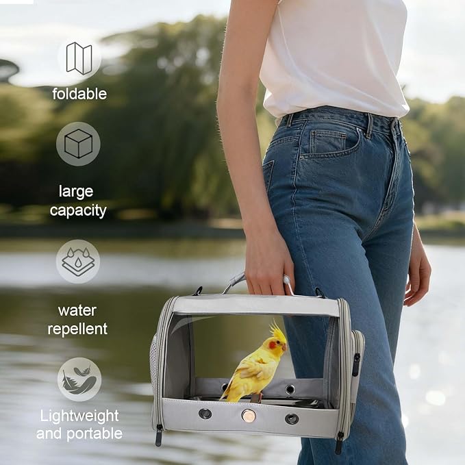 Small Bird Travel Carrier Cage for Long Tail BirdCockatiel Parakeet Parrot - Image 7