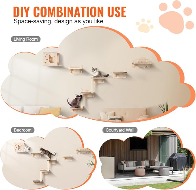 VEVOR Wall Mounted Cat Shelves and Perches - Image 6
