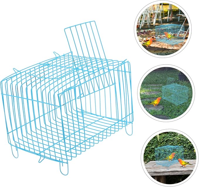 Milisten Portable Bird Carrier Travel Cage Lightweight Handheld Wire Cage - Image 3