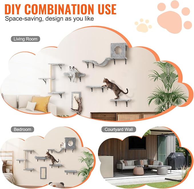 VEVOR Wall Mounted Cat Shelves, Perches - Image 6