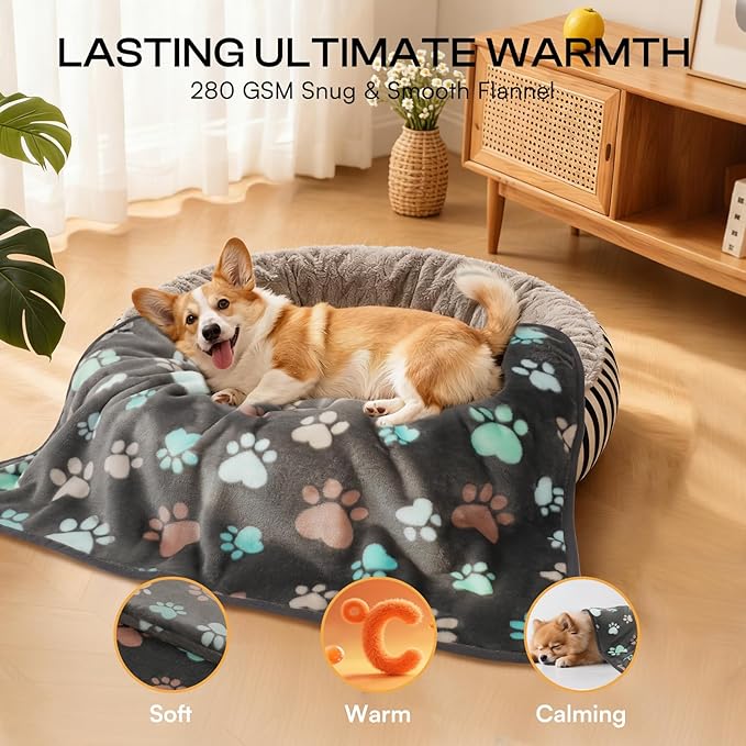 Luciphia 1 Pack 6 Dog Blankets Cat Soft Fluffy Fleece Pet Blanket Warm Cute - Image 4
