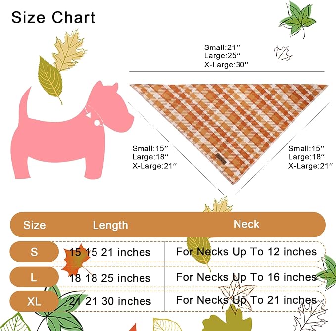 Fall Dog Bandana – Autumn Plaid Triangle Scarf - Image 2