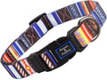Roses&Poetry Dog Collar with Colourful Stripe Patterns, Adjustable Durable by RosesPoetry