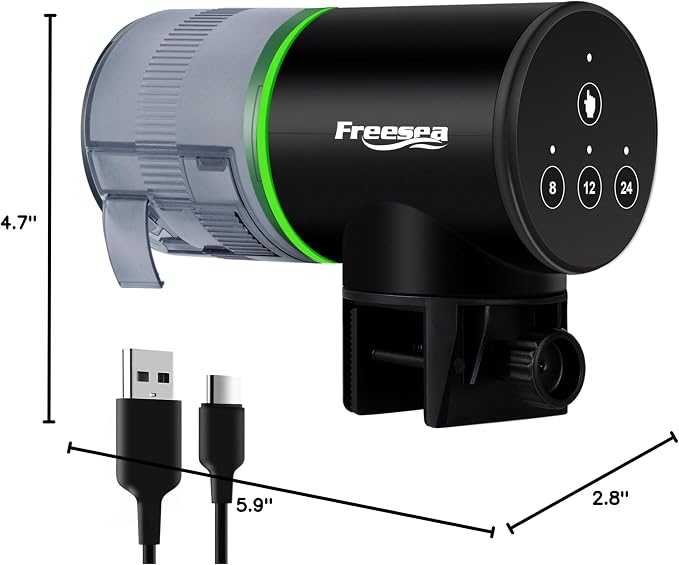 FREESEA Aquarium Automatic Fish Feeder: Rechargeable Auto Fish Food Dispenser - Image 8