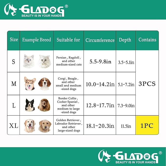 GLADOG Soft Dog Cone Collar, Dog Recovery Collar, Adjustable E-Collar - Image 5