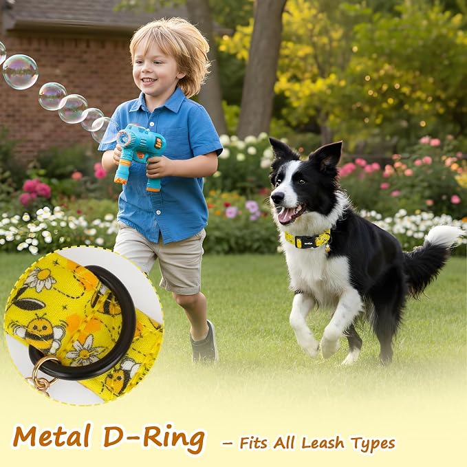 Yellow Dog Collar for Small Dogs, Spring & Summer Theme Small Dog Collars - Image 3