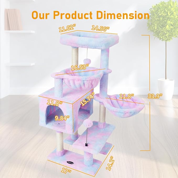 KIYUMI Cat Tree Cat Tower Condo - Image 6