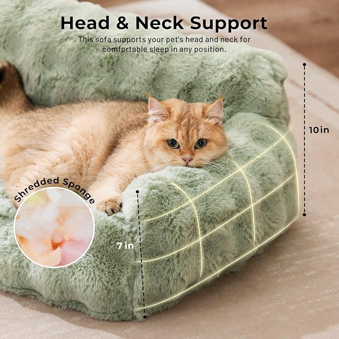 Orthopedic Cat Couch Bed for Indoor Cats, Cute Pet Sofa - Image 3