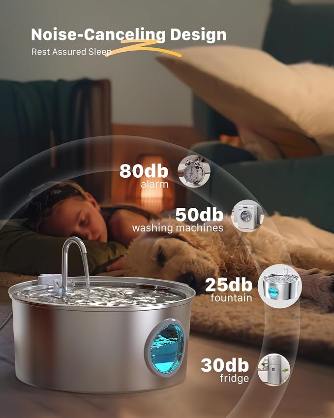 Dog Water Fountain for Large Dogs: Big Cat Water Fountain Stainless Steel - Image 6