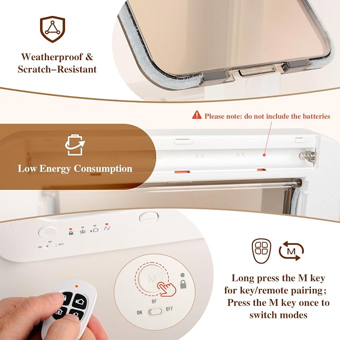 Smart Cat Door for Interior & Exterior, Flap Opening is 7.67’’ by 7'', RFID Cat - Image 7