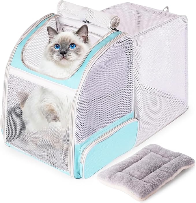 halinfer Backpack to Carry Cat and Small Puppy up to 16 Pounds, Breathable Pet by halinfer