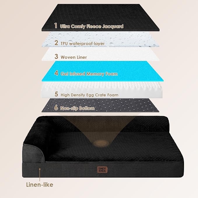 EHEYCIGA XXL Dog Bed Memory Foam, Orthopedic Giant Dog Bed Jumbo - Image 5