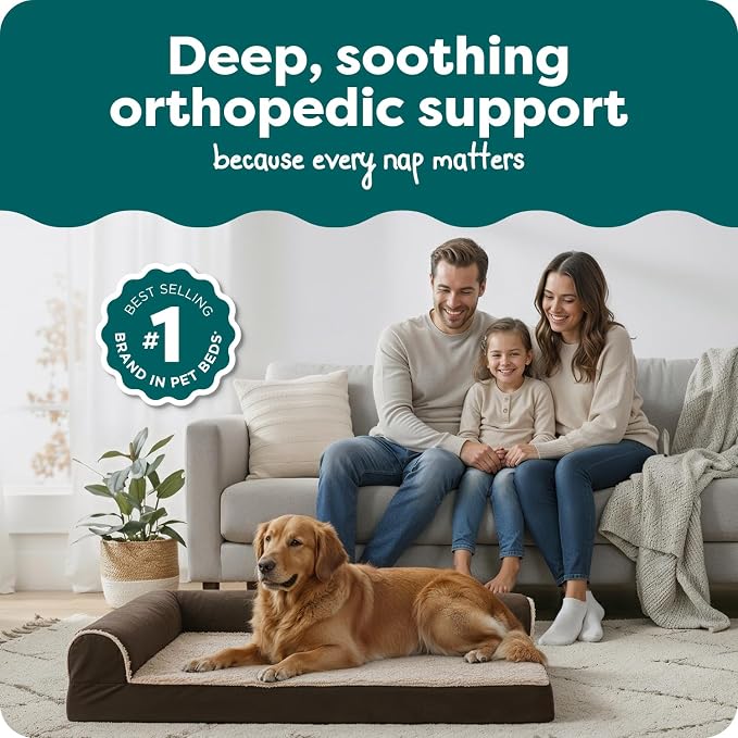 FurHaven Orthopedic Dog Bed for Large Dogs, L-Shaped Chaise Mattress - Image 2