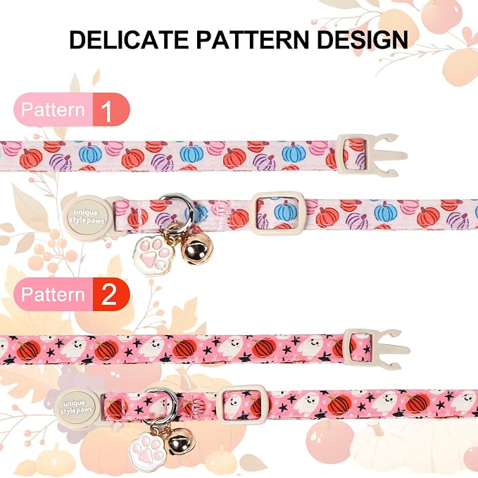 Unique Style Paws Halloween Cat Collar, Cute Cat Collars - Image 2