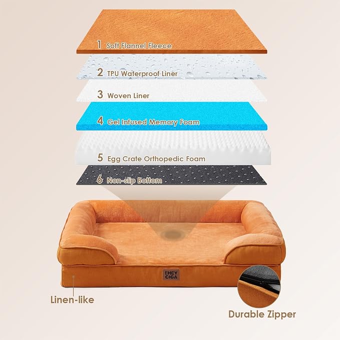 EHEYCIGA Orthopedic Dog Beds for Large Dogs, Waterproof Memory Foam Large Pet - Image 5
