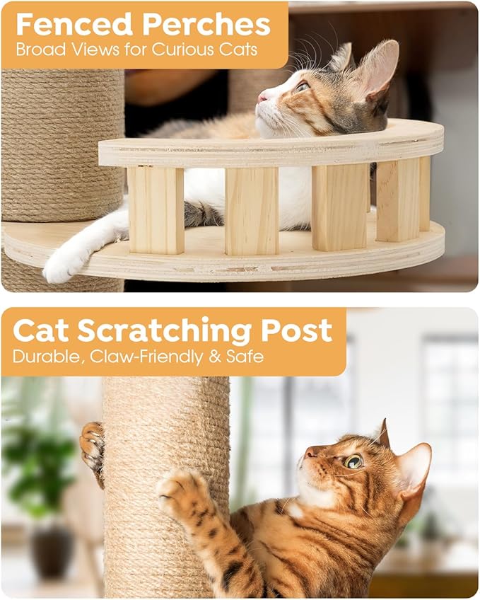Veehoo Floor to Ceiling Cat Tree Height Adjustable, Sturdy Tall Cat Tree - Image 5