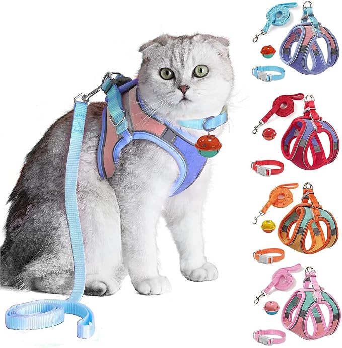 JSXD Cat Harness, Leash and Collar Set, Escape Proof Kitten Vest Harness by JSXD