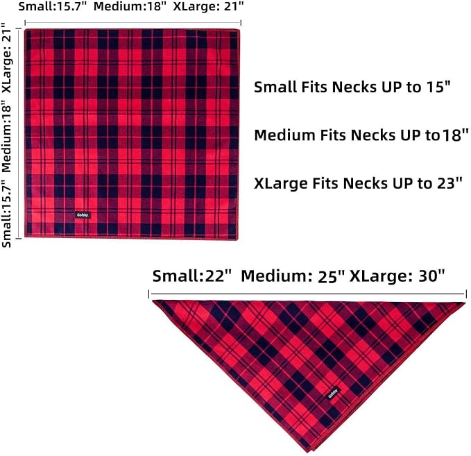 Dog Bandanas XLarge-5PCS Birthday Gift Puppy Bandana Vibrant Color Plaid - Image 2