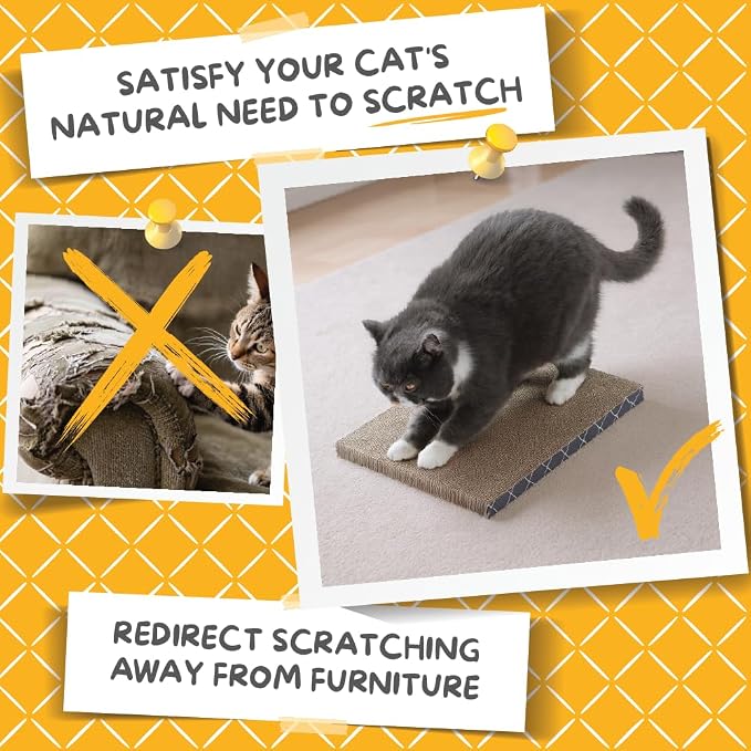 Hide & Scratch Cat Scratcher Pad – 2 Pack | Double-Sided Cardboard Refills - Image 3