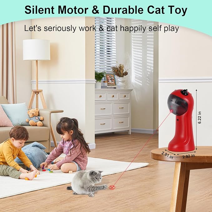 TBTeek Cat Toy, Motion-Activated, Rechargeable, 5 Fun Patterns, Random Rotating - Image 7