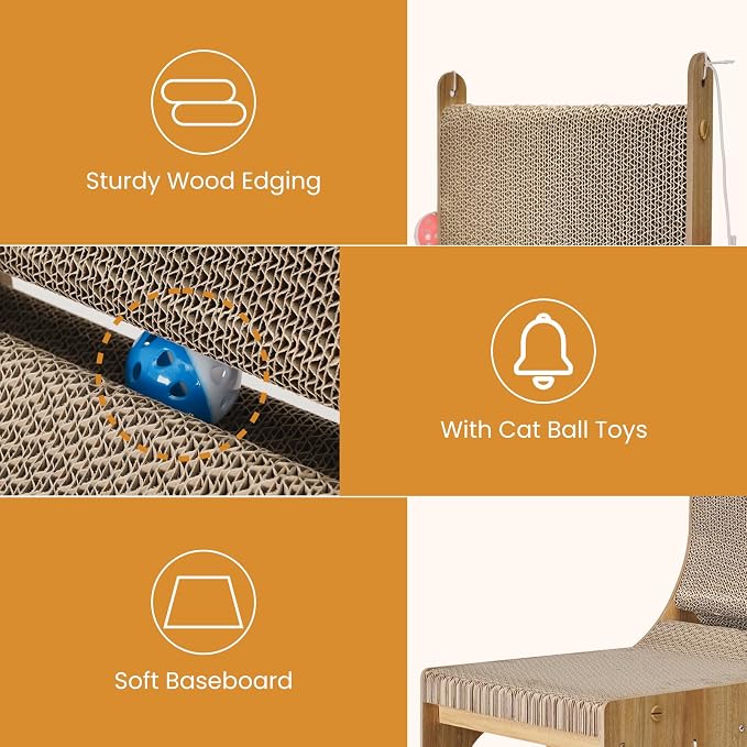 ​Cat Scratcher, Double Layer Cat Scratching Board, L Shaped Vertical Cat - Image 4