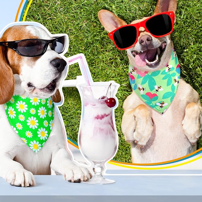 Eccliy 30 Pack Summer Flower Dog Bandanas Bulk Soft Triangle Dog Scarfs - Image 4