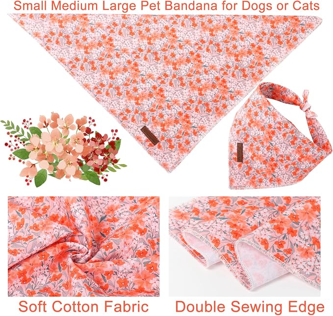 Summer Dog Bandana, UP URARA PUP Orange Bandana - Image 2