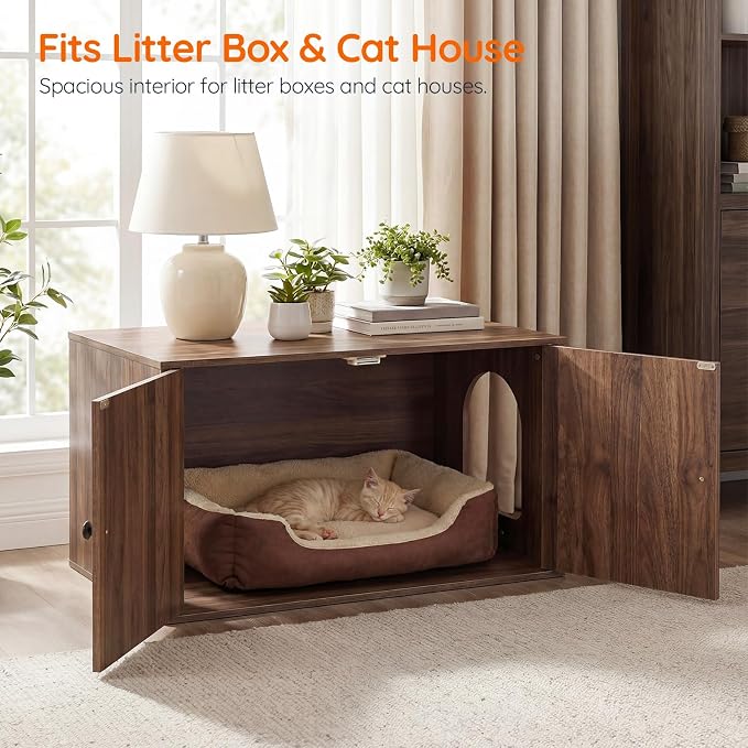 HOOBRO Cat Litter Box Enclosure, Hidden Litter Box Furniture - Image 3