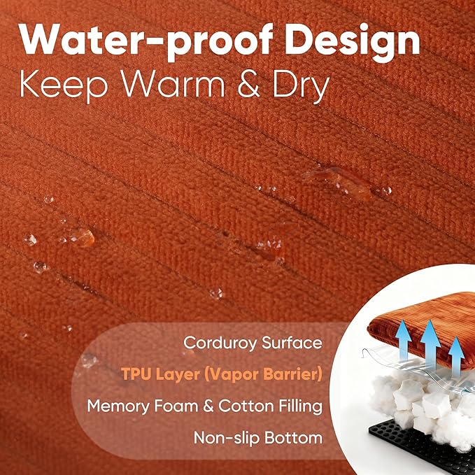 FUKUMARU Cute Dog Bed, Waterproof Corduroy Dogs Couch, 36in Orthopedic Pet Sofa - Image 4